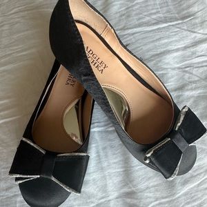 Badgley Mishka Girl Ballet Shoes Flats with Bow,Ocassion Black Shoes Size 12